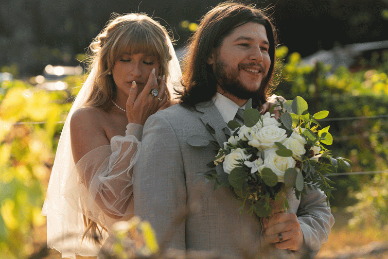 a couple in their wedding day
