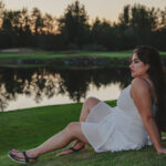 a girl laying on the shore in Seattle