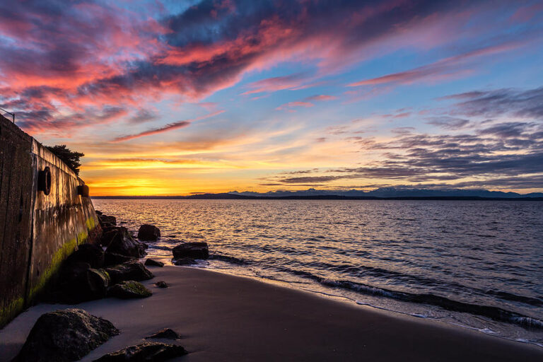 picture of a beach in Seattle during golden hour