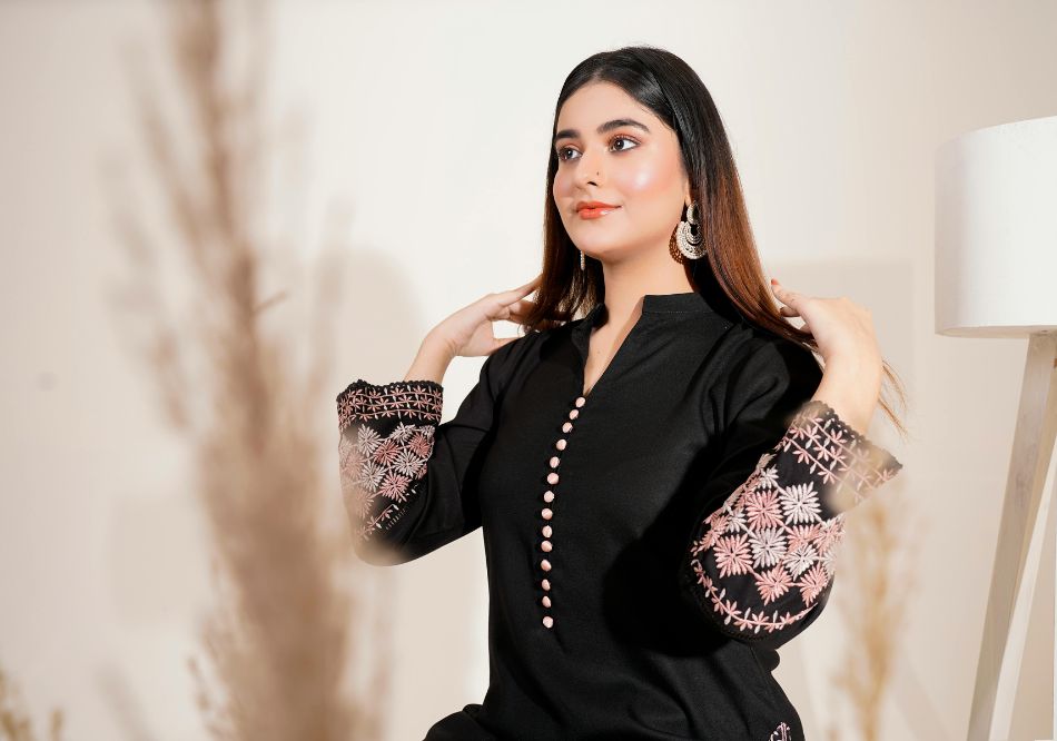 a woman sitting in a scene of photoshoot