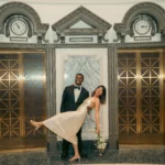 wedding photo of a couple holding each other