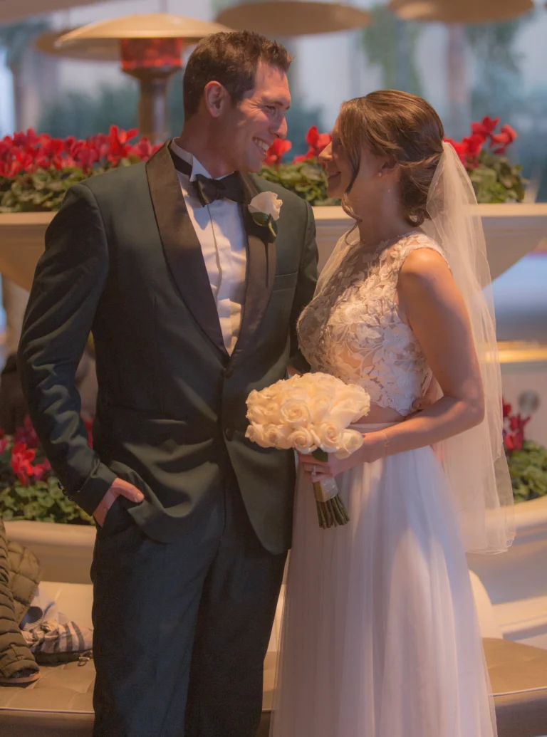 wedding photography of a couple looking at each other