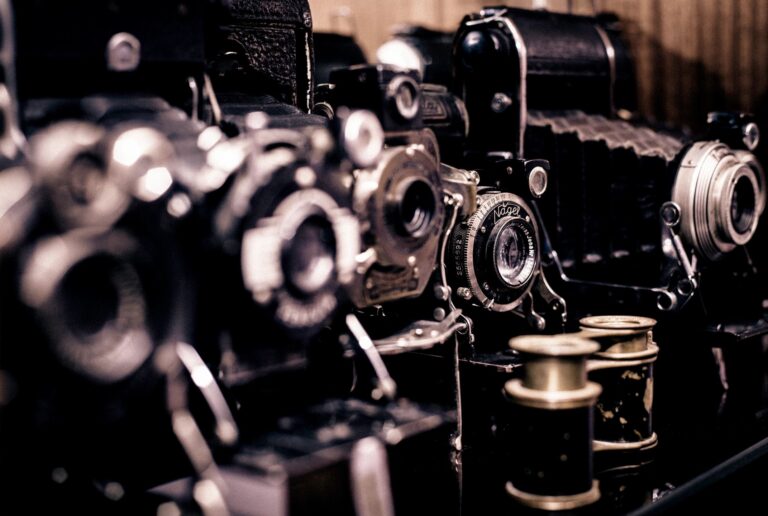 Old cameras stack on top of eachother