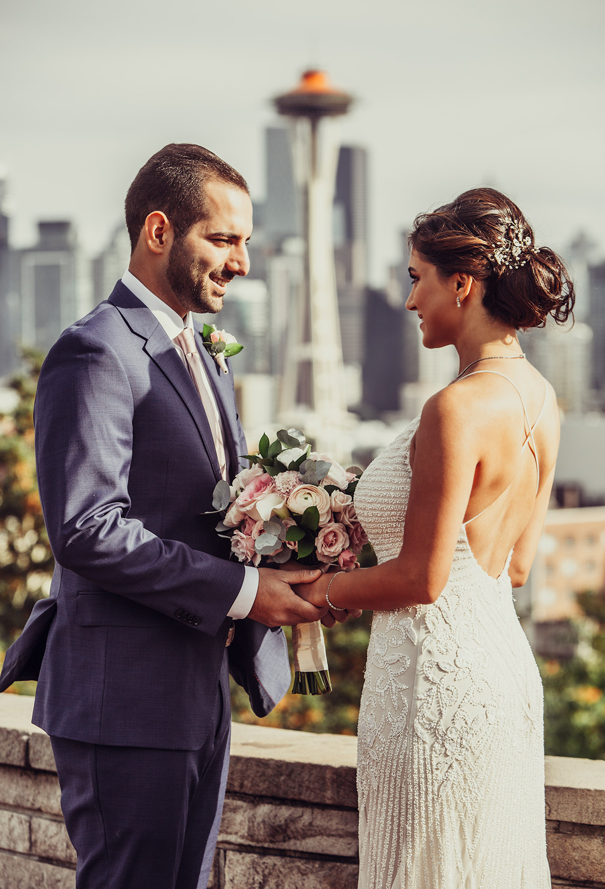 A beautifully edited wedding portrait of a couple