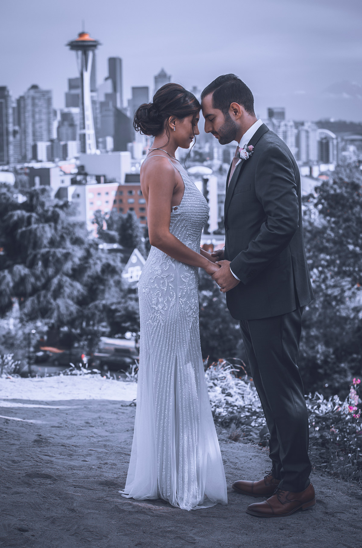 A beautifully edited wedding photo of a couple