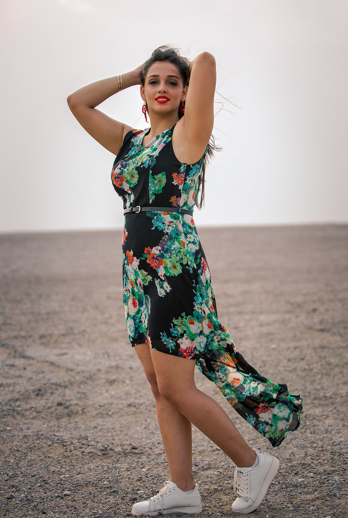 Portrait of a girl in the desert