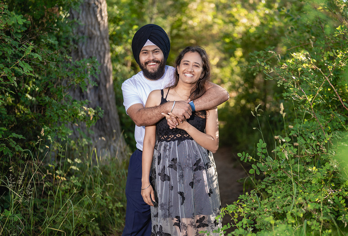 Portrait of a couple in a jungle 