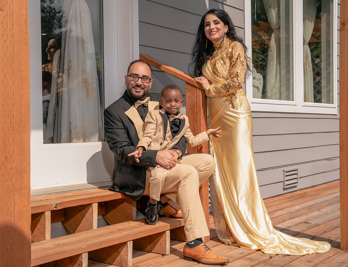 A beautiful family photo of a happy family