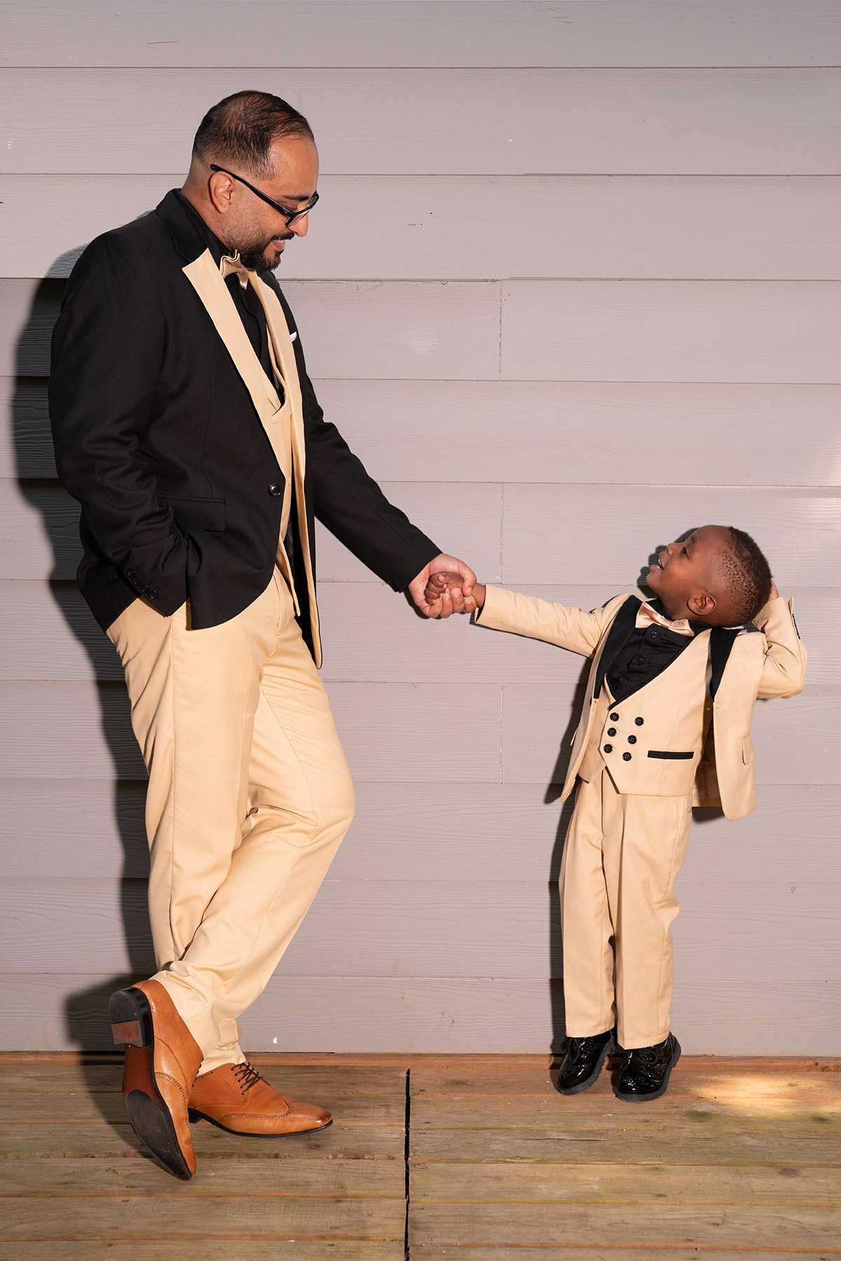 Family photo of a dad and his son