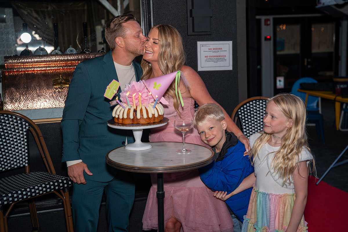 Family party intimate moment