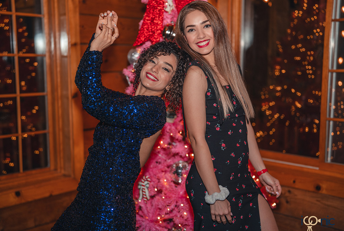 Two young ladies' Christmas photo.