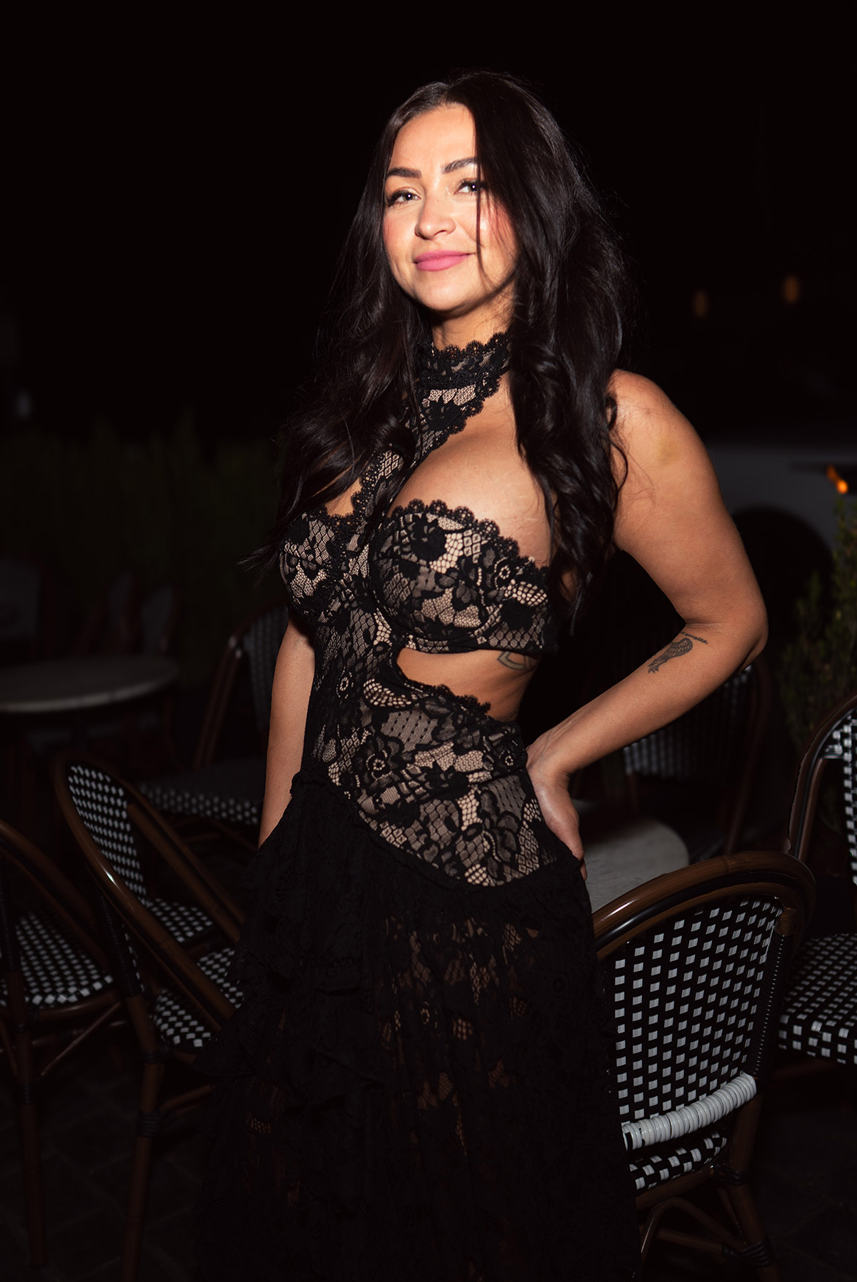 A portrait at night with professional pose