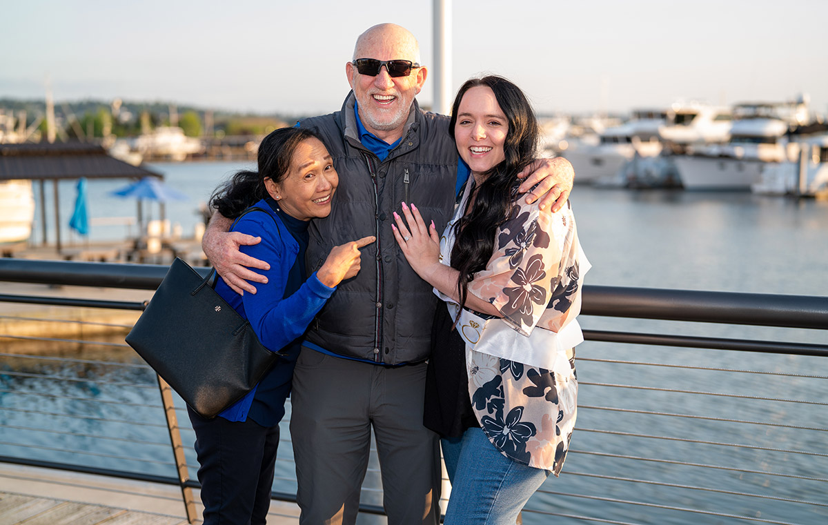 A photo of a grandfather and his daughters 