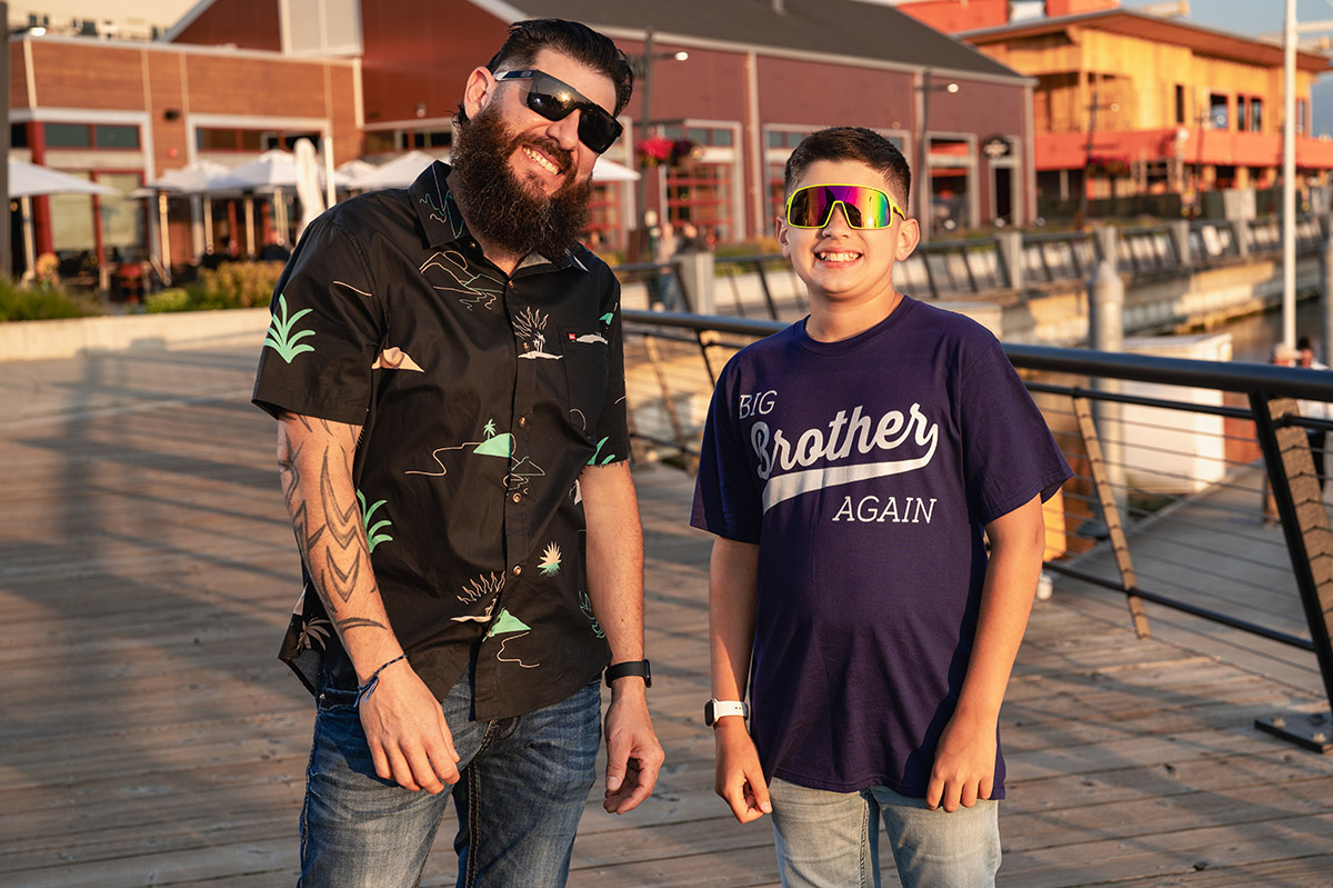 A photo of a father and son