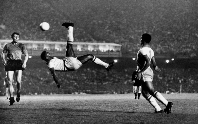 Pele bicycle kick captured with a old manual film camera